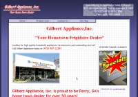 Screenshot of Gilbert Appliance, Inc. Website